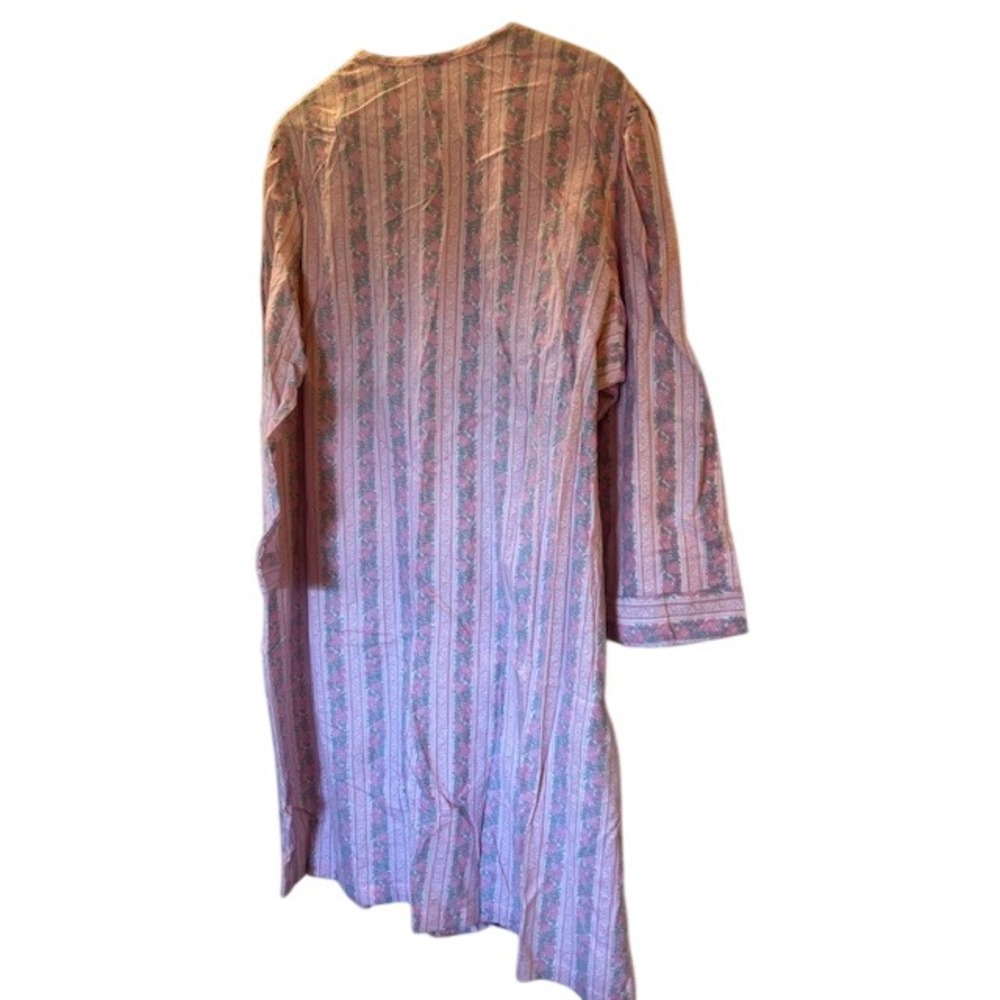 Vintage Mervyn's Floral Cotton Nightgown Pink Lace Trim Button Front 3X NWT - Picture 8 of 10